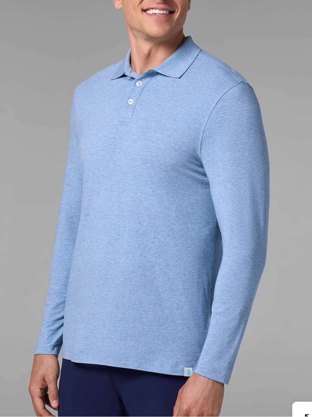 Coolibar Men's Coppitt Long Sleeve Weekend Polo Shirt Sz‎ L